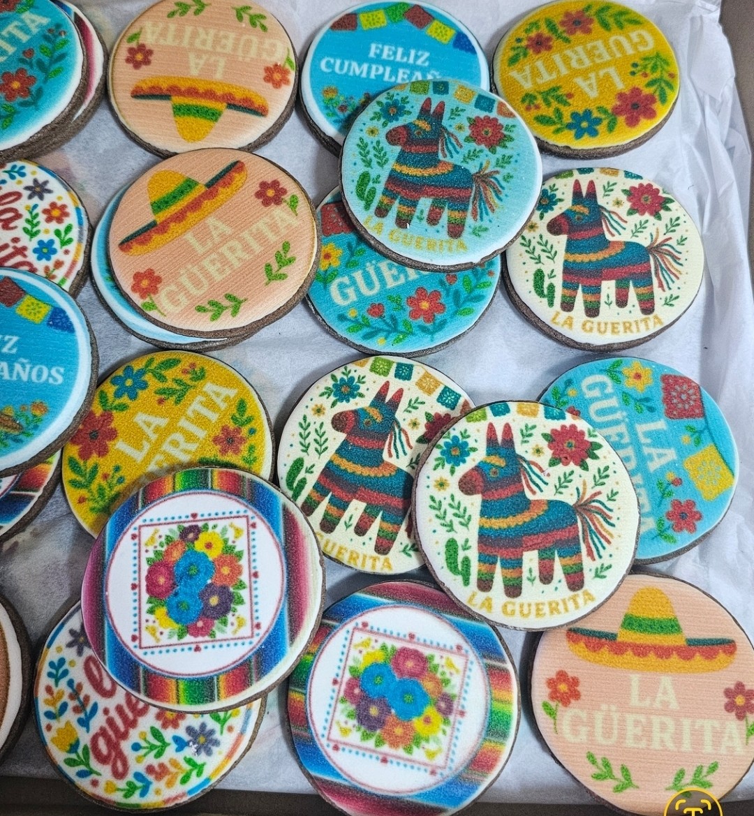 Galletas con impresión directa temática mexicana por Magia Dulce