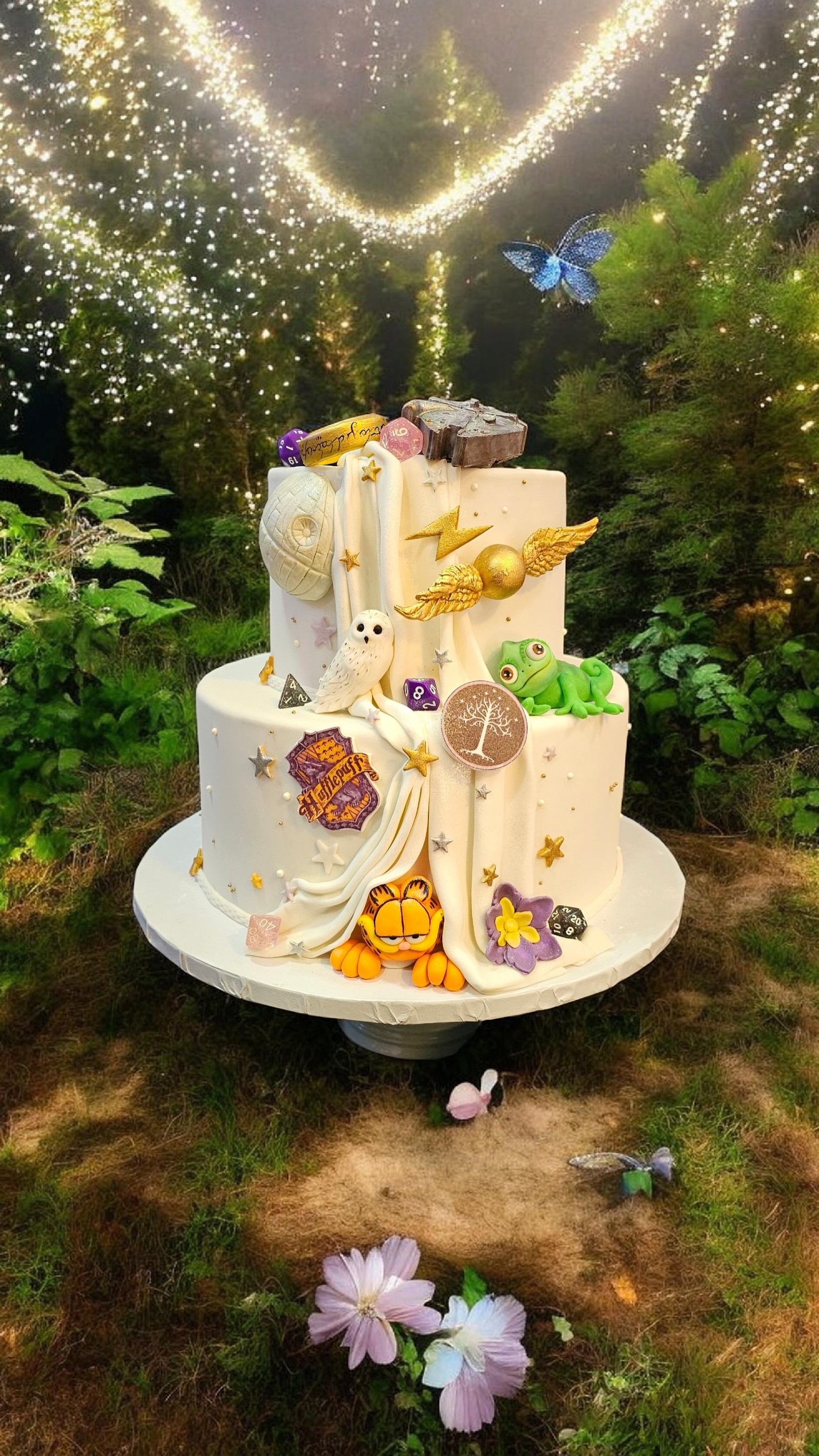 Torta rústica naked cake con flores naturales